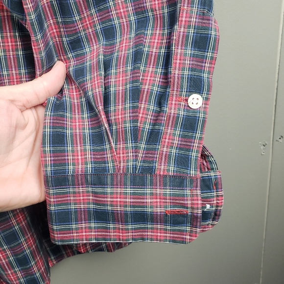 Ralph Lauren Mens Plaid Button Down Blake 100% Two Ply Cotton Size Large Red - Picture 5 of 7